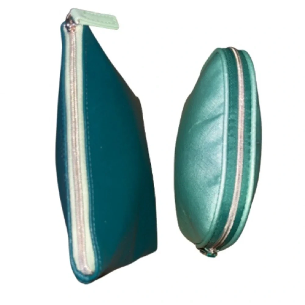 La Mer Teal and Mint Cosmetic Pouches